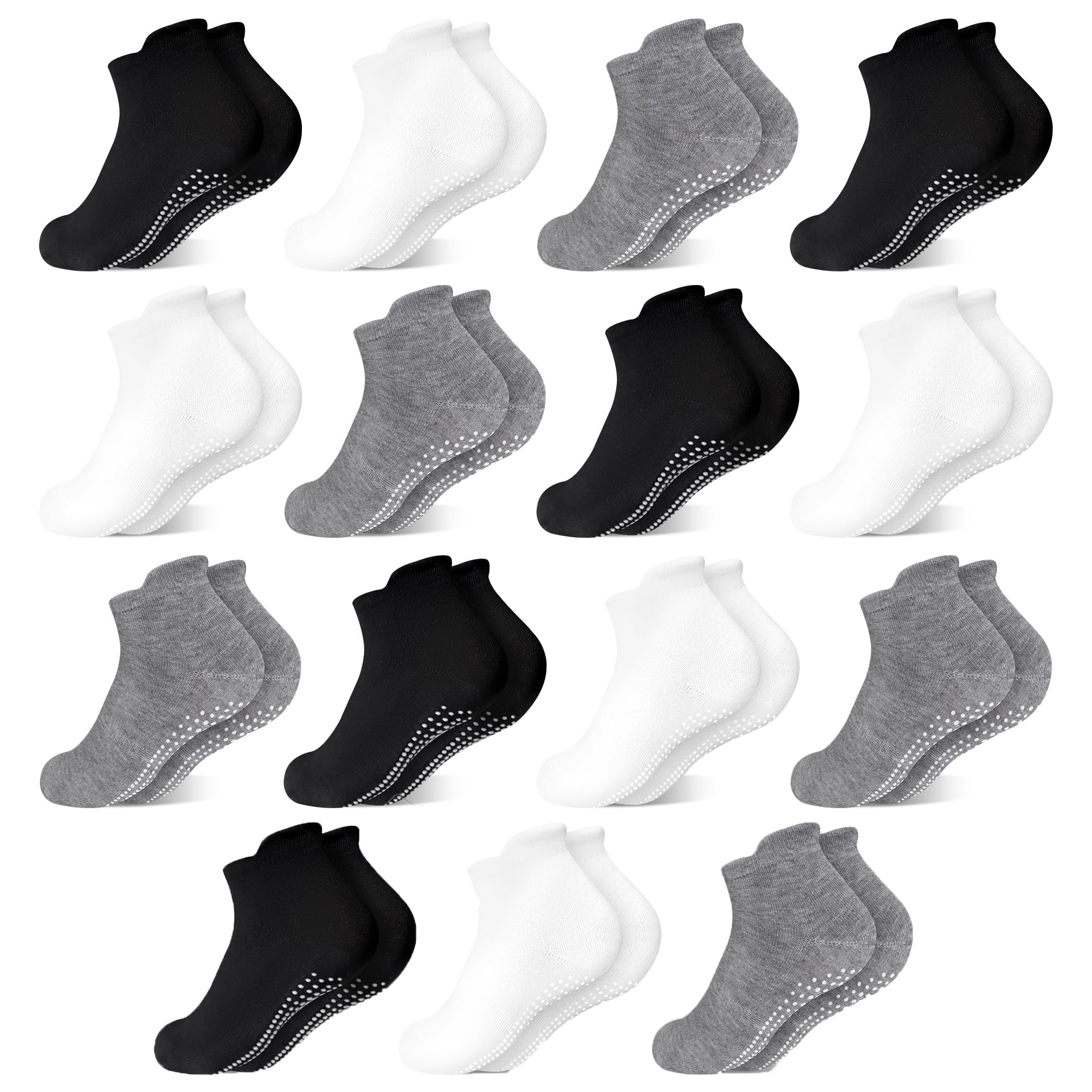 Non-Slip Toddler Socks 15 Pairs Non Skid Low Cut Socks for 1-7 Years Anti Skid Ankle Socks for Baby Kids Boys Girls
