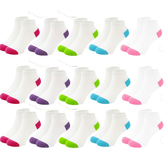 SkiBeaut Toddler Kids Socks, 15 Pairs Ankle Athletic Low Cut Short Socks for Boys Girls 2-14 Years