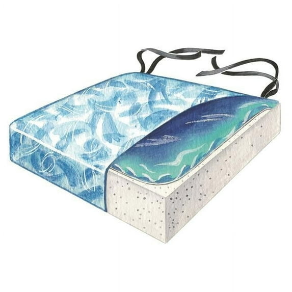SkiL-Care Sittin' Pretty™ Bimini Blue Gel-Foam Cushion, 16"W x 16"D x 2.5"H