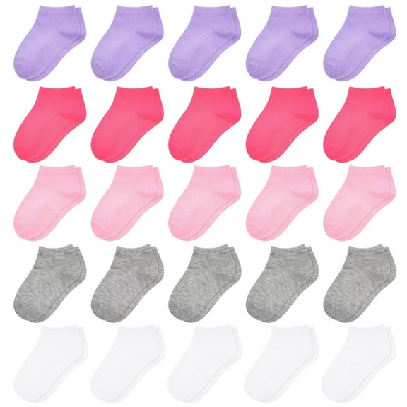 Skibeaut 25 Pairs Toddler Socks, Girls Socks Kids Colourful Ankle Socks Low Cut Half Cushion Socks for Girls 1-14 Years