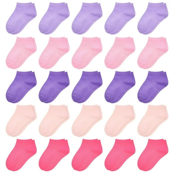 Skibeaut 25 Pairs Toddler Socks, Girls Socks Kids Colourful Ankle Socks Low Cut Half Cushion Socks for Girls 1-14 Years