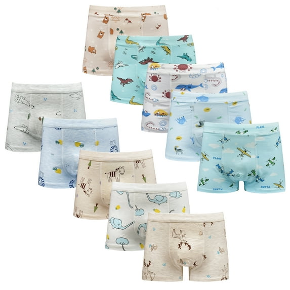 Skibeaut Boys Cotton Underwear 10 Pack Baby Panties Soft Assorted Briefs for Kids Toddler