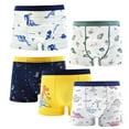 thumbnail image 1 of Skibeaut Boys Underwear 5 Pack, Toddler Boxer Briefs Soft Cotton Breathable Kids 2-8 Years Shorts Boxer Dinosaur Animals Set, 1 of 5