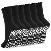 Skibeaut Cute Pilates Socks with Grip Non Slip Ruffle Grippy Socks Woman for Yoga Barre Ballet Workout Sports