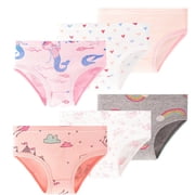 Skibeaut Girls Underwear 6 Pack, Toddler Panties for Little Girls 2-8 Years Big Kids Breathable Undies Multipack