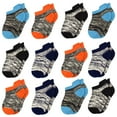 thumbnail image 1 of Skibeaut Kids' Athletic Cushioned Ankle Socks 12 Pairs Soft Cotton Low Cut Heel Tab Socks for Child Aged 1-14T, 1 of 5