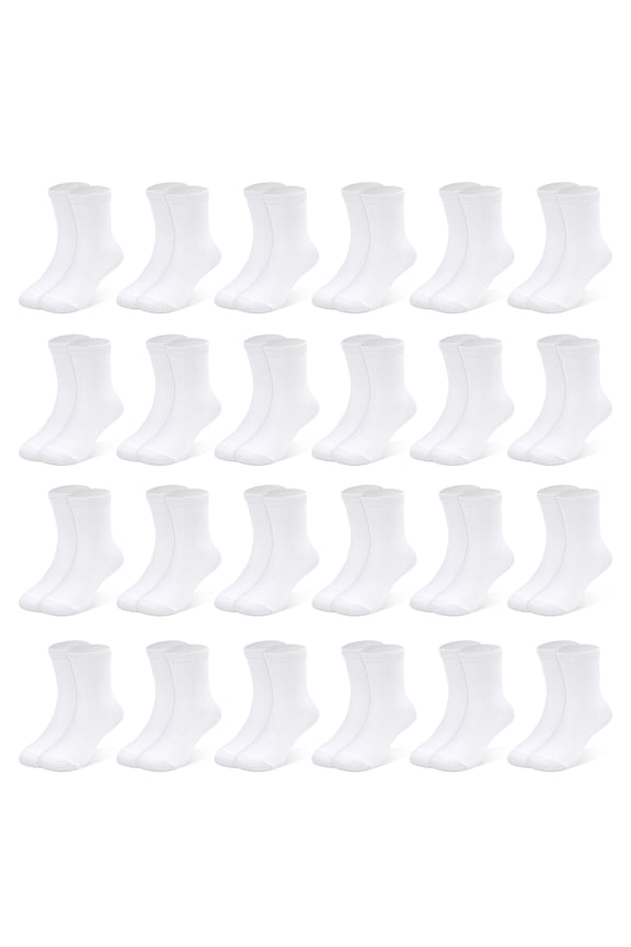 Boy Socks 24 Pairs Kids Socks for Boys Girls 1-14 Years Kids Crew Socks Multipack Athletic White Black Grey