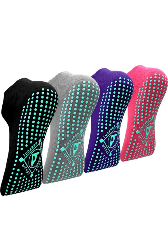 Women's Non Slip Elastic Sticky Socks, Multicolor (4)