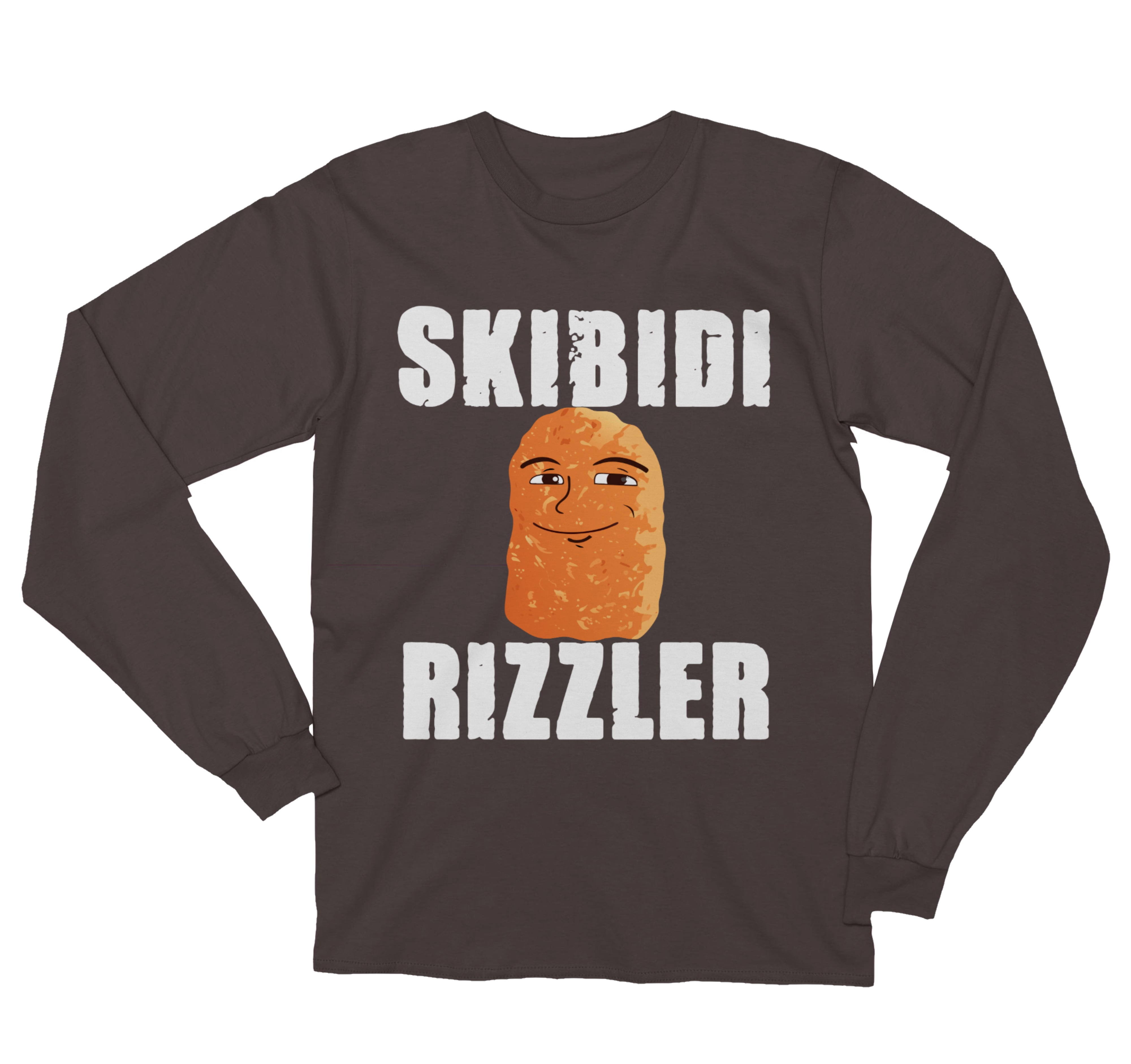 Skibidi Rizzler Meme Funny Brainrot Rizz Alpha Gen Long Sleeve T-Shirt ...