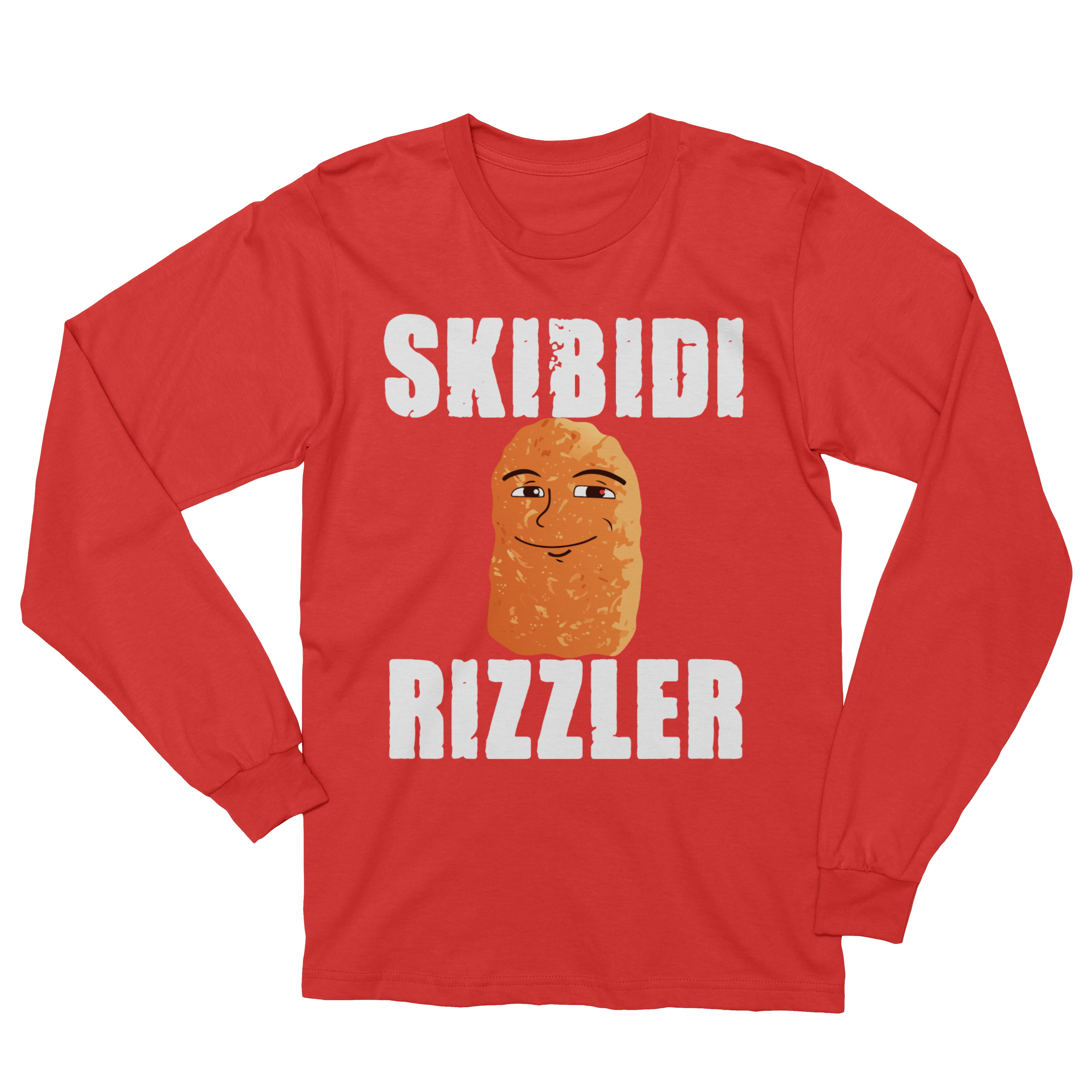 Skibidi Rizzler Meme Funny Brainrot Rizz Alpha Gen Long Sleeve T-Shirt ...