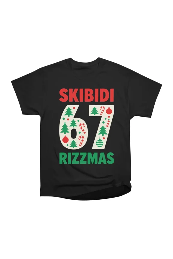 Skibidi Rizzmas Christmas 67 Meme Number T-Shirt Tee Gift For Him Merch For Her Apparel Fo