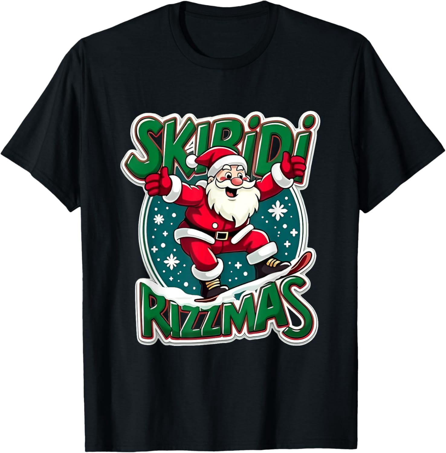 Skibidi Rizzmas Christmas Rizz Santa Claus Charisma Kid Cool T-Shirt ...