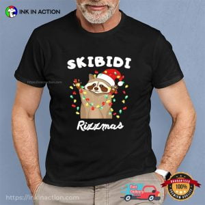 Skibidi Rizzmas Hilarious Christmas Raccoon Bright T-shirt - Walmart.com
