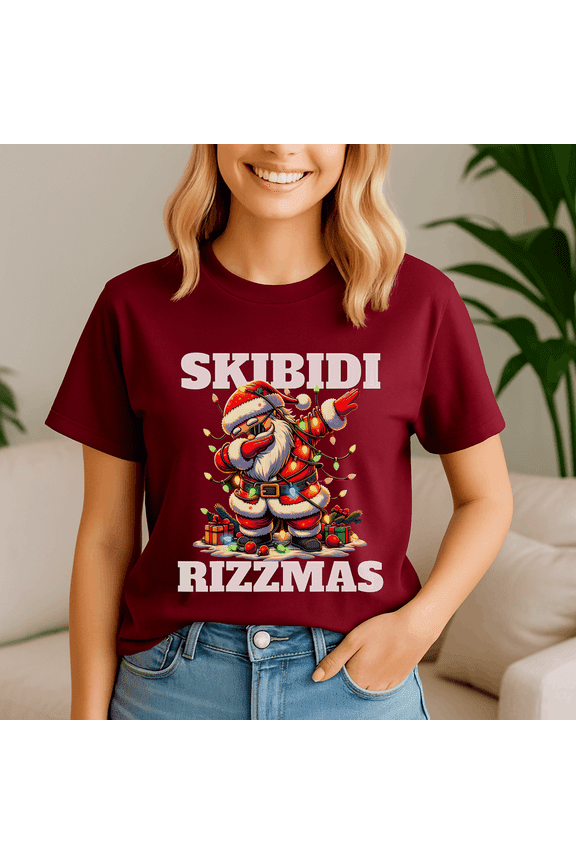 Skibidi Rizzmas Shirt, Christmas Rizz Tshirt, Santa Claus Shirts, Santa Skibidi, Xmas Holiday Gift, Meme Christmas Tee, Skibidi Toilet Gift