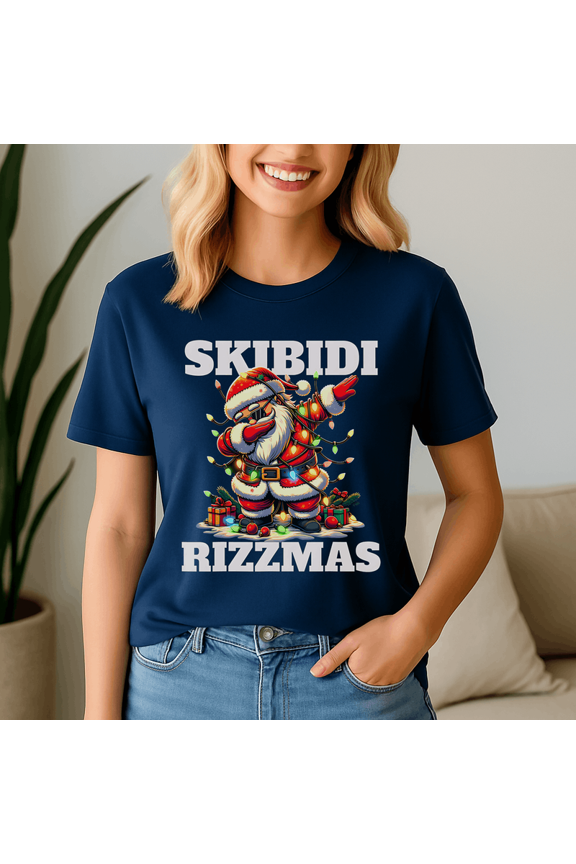 Skibidi Rizzmas Shirt, Christmas Rizz Tshirt, Santa Claus Shirts, Santa Skibidi, Xmas Holiday Gift, Meme Christmas Tee, Skibidi Toilet Gift