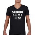 thumbnail image 1 of Skibidi Sigma Rizz Men's V-Neck T-shirt Funny Goat Gyatt Meme Zoomer Viral Humor, 1 of 7