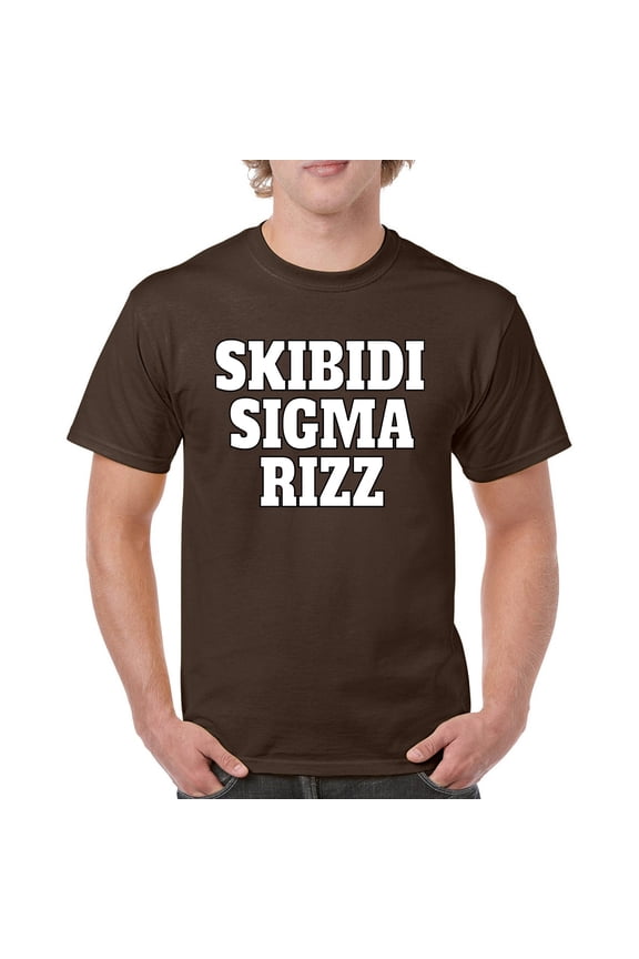 Skibidi Sigma Rizz T-shirt Funny Goat Gyatt Meme Zoomer Viral Humor Men's Tee