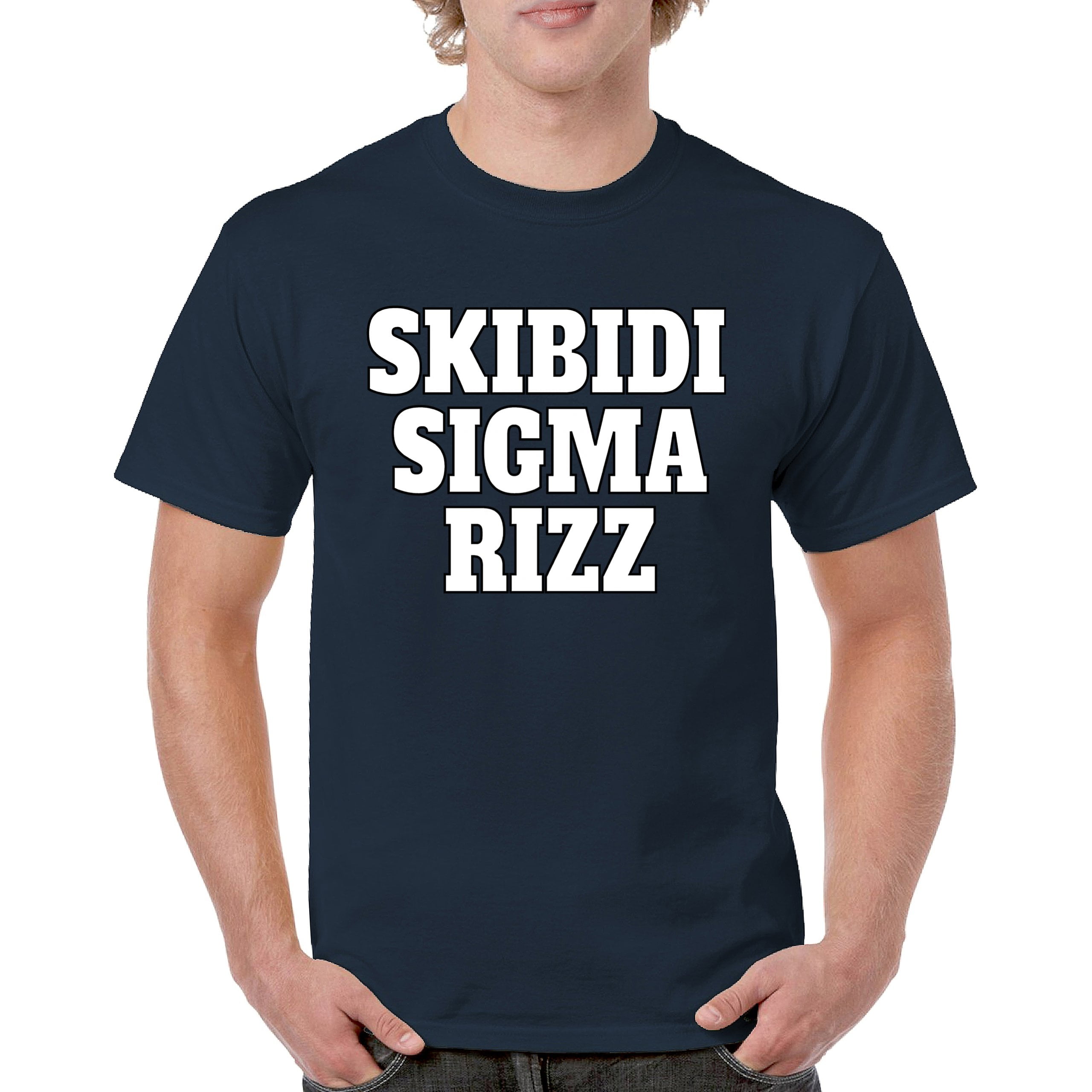 Skibidi Sigma Rizz T-shirt Funny Goat Gyatt Meme Zoomer Viral Humor Men ...