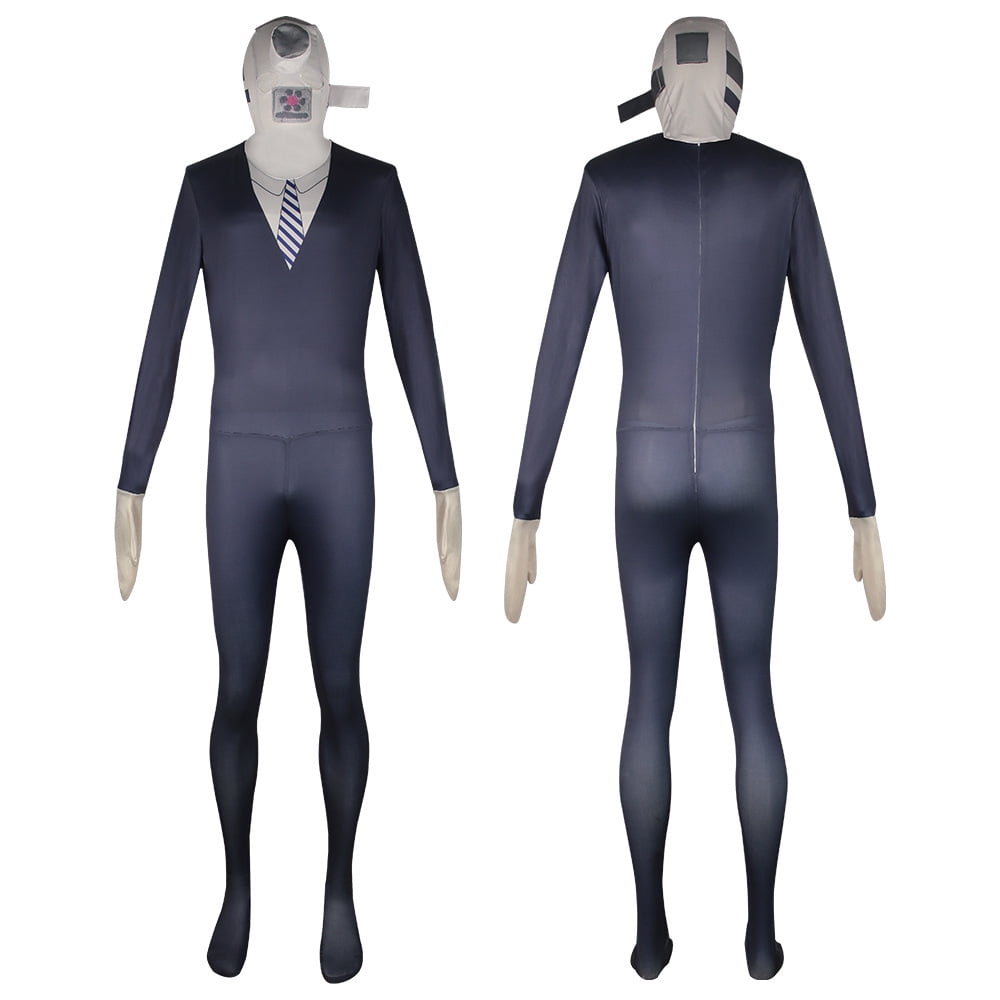 Skibidi Toilet Costume Halloween Cosplay Party Bodysuits with Headwear