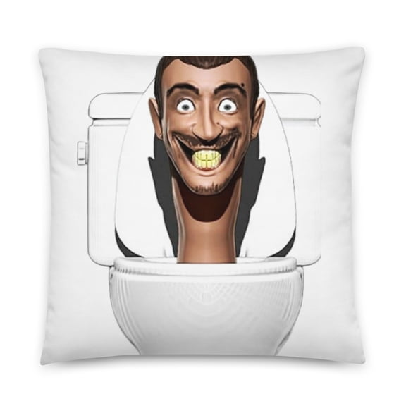 Skibidi Toilet Pillow (22″×22″)