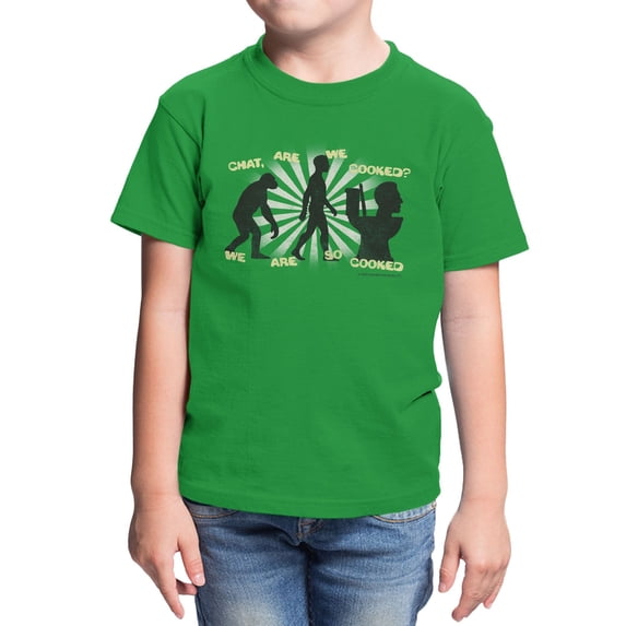 Skibidi Toilet So Cooked Big Boys Graphic T-Shirt (Irish Green, XS-XL)