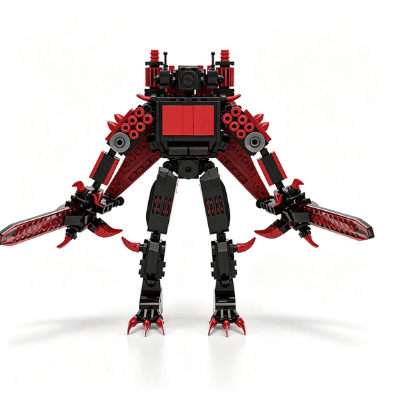 Skibidi Toilet Speaker Titan King Wing Mecha Building Set, 599 PCS Heavy Robot Model, 24cm Tall Collectible Action Figure Blocks Toy for Boys Age 8-14