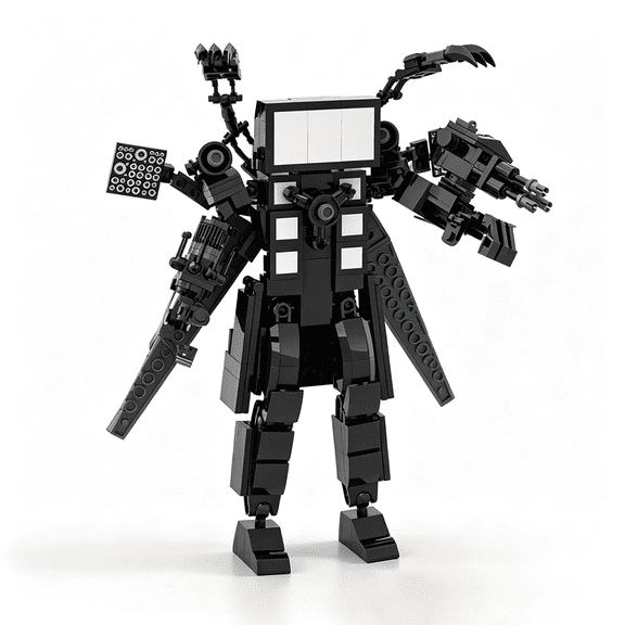 Skibidi Toilet TV Titan Mecha Building Set, 380 PCS Heavy Robot Model, 26cm Tall Collectible Action Figure Blocks Toy for Boys Age 8-14