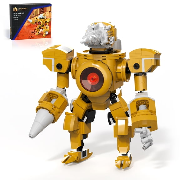 Skibidi Toilet Titan Drillman Building Blocks Set - 416 PCS Action Figure Toy, Collectible Mecha Bricks Kit for Kids & Fans Ages 8+, Perfect Birthday & Holiday Gift
