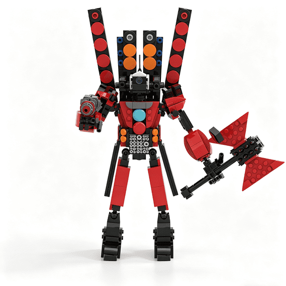 Skibidi Toilet Titan Speaker Man Building Set, 513 PCS Tall Robot Model, 30cm Tall Collectible Action Figure Blocks Toy for Boys Age 8-14