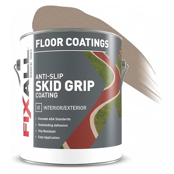 Skid Grip Anti-Slip Coating - 1 Gallon - Non-Slip Paint for Concrete & Wood - ADA Compliant Safety Coating - Textured Acrylic Paint for Floors & Ramps