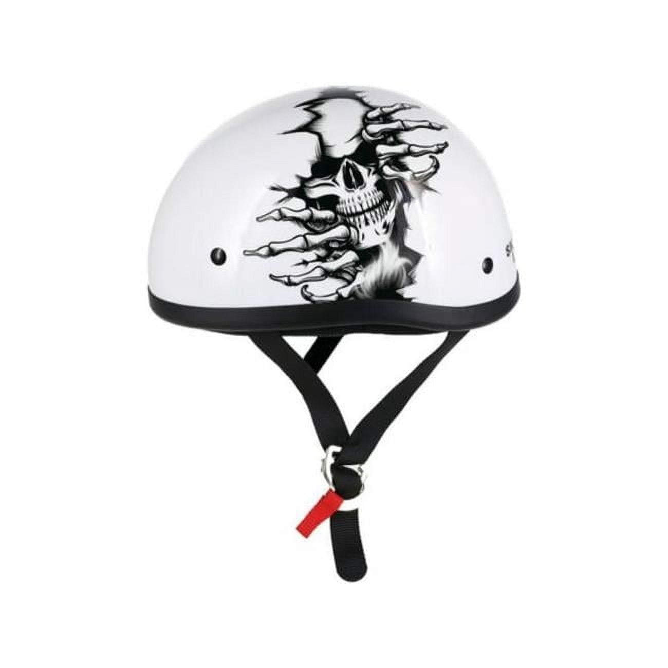 Skid Lid Born Wild Motorcycle Half Helmet White MD - Walmart.com