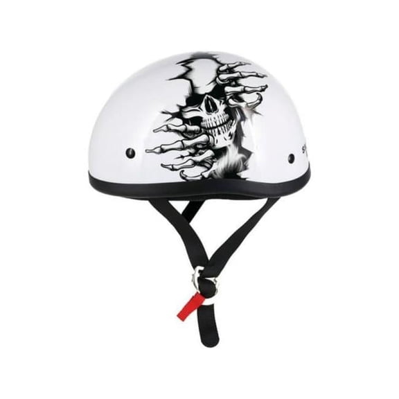 Skid Lid Born Wild Motorcycle Half Helmet White XXL