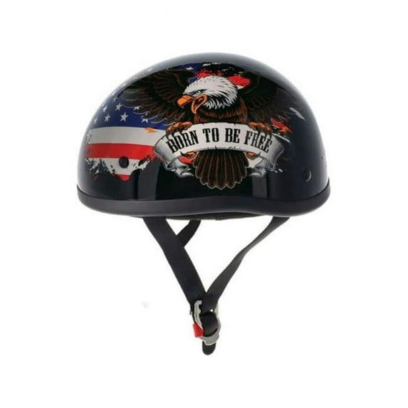 Skid Lid Freedom Eagle Motorcycle Half Helmet Black LG