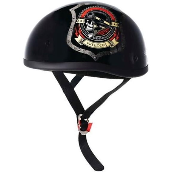 Skid Lid Freedom Motorcycle Half Helmet Black LG