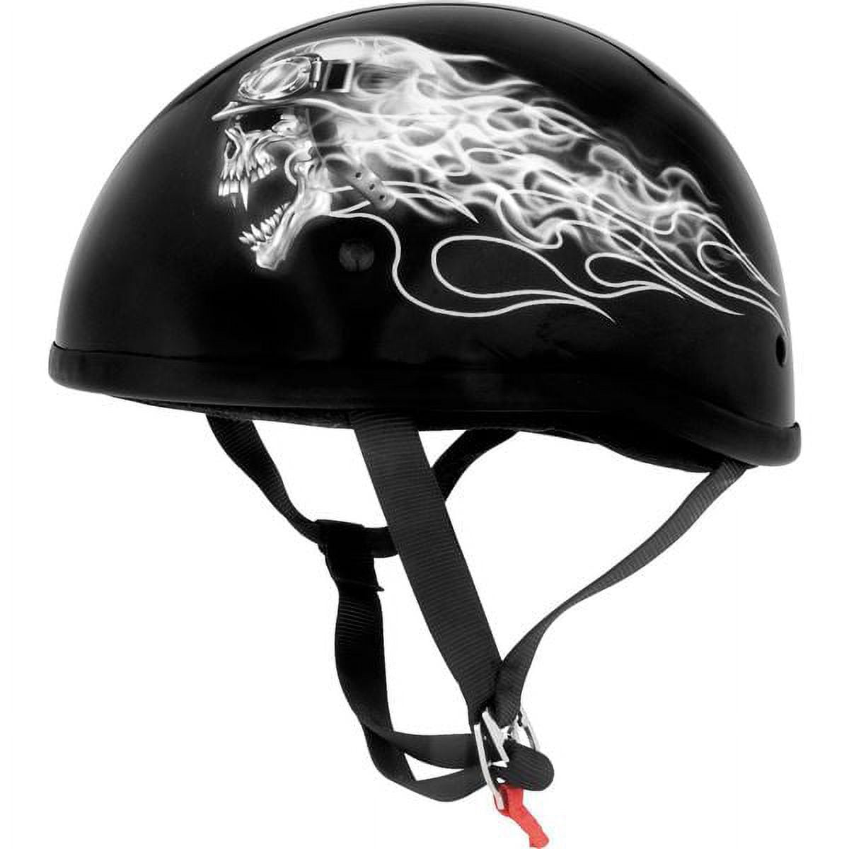 Skid Lid Lethal Threat Motorcycle Half Helmet Biker Skull XL