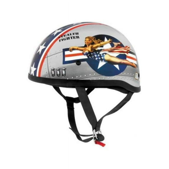 Skid Lid Lethal Threat Motorcycle Half Helmet Bomber Pin Up MD