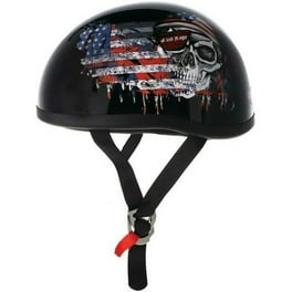 Skid Lid Lethal Threat Motorcycle Half Helmet Biker Skull SM