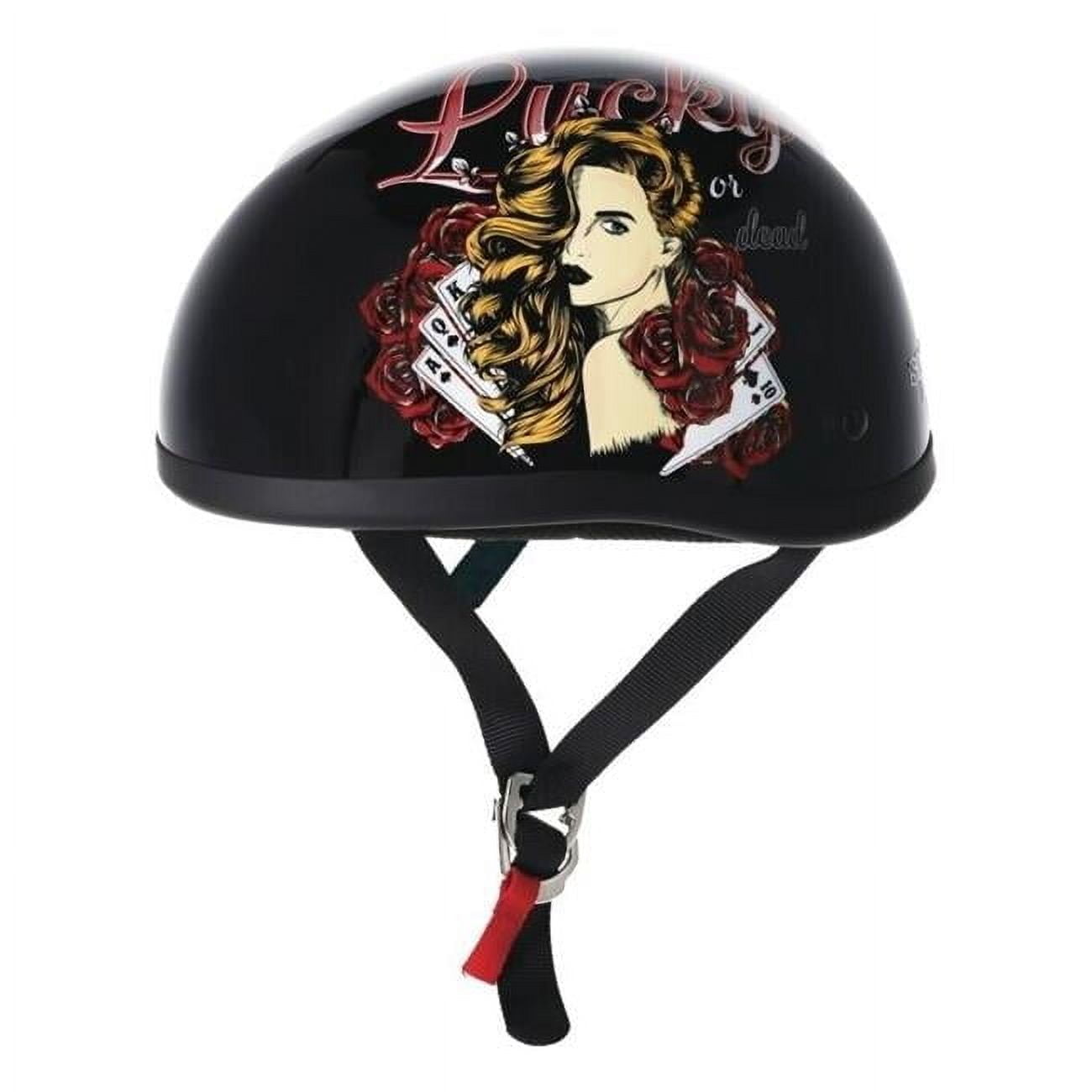 Skid Lid Lucky Lady Motorcycle Half Helmet Black XXL - Walmart.com
