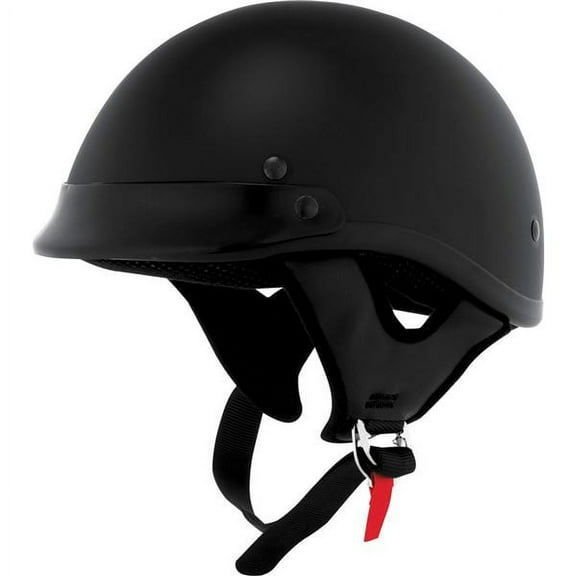 Skid Lid Traditional Half Helmet - Flat Black, All Sizes