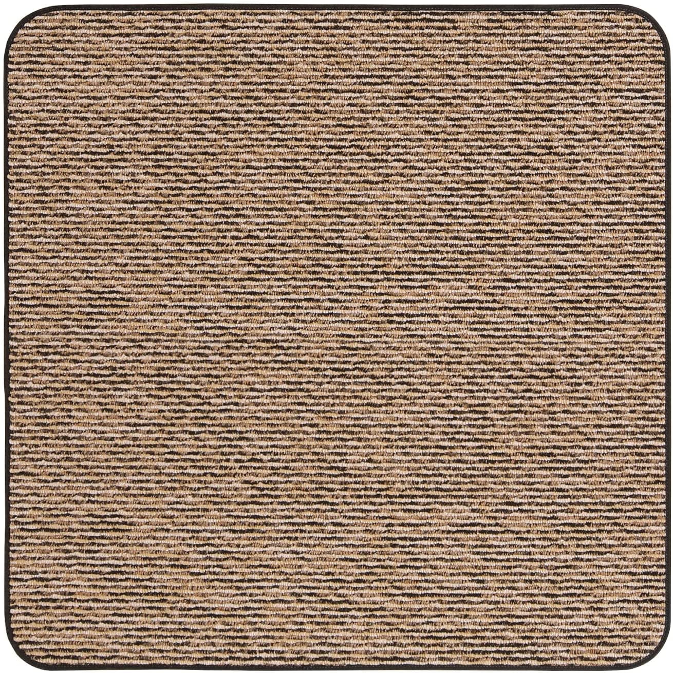 Black Ripple Non-Slip Square Indoor Area Rug 3' x 3'