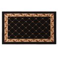 thumbnail image 1 of Skid-Resistant Carpet Indoor Area Rug Floor Mat – Traditional Lattice with Floral Border – Ebony Black – 2 Ft. X 3 Ft., 1 of 6