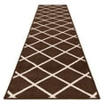thumbnail image 1 of Skid-Resistant Carpet Runner – Diamond Trellis Lattice – Coffee Brown & Vanilla Cream – 6 Ft. X 26 In., 1 of 6
