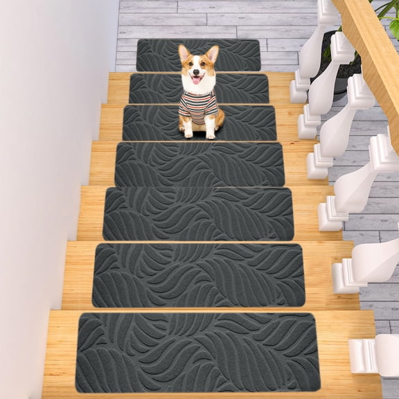 Skid-Resistant Carpet Stair Treads Non-Slip Runner Rug for Indoor Steps, Reusable Adhesive, Easy Clean for Kids, Elders, and Pets, 1Pack