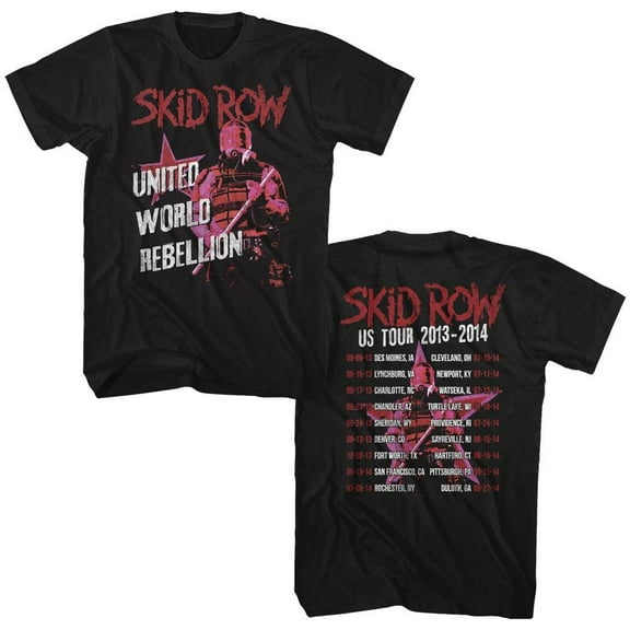 Skid Row Music Uwr Tour 2013-14 Adult Short Sleeve T Shirt