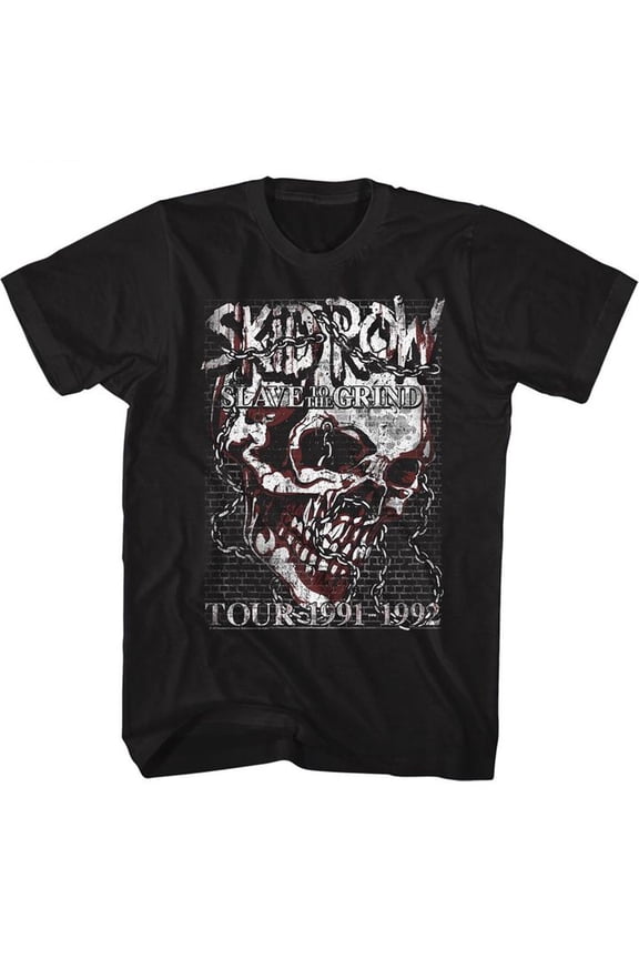 Skid Row Skull Chain Black Adult T-Shirt 2Xlt