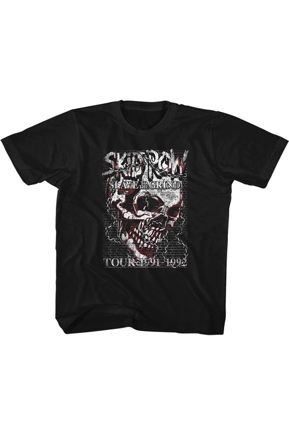Skid Row Skull Chain Black Children's T-Shirt
