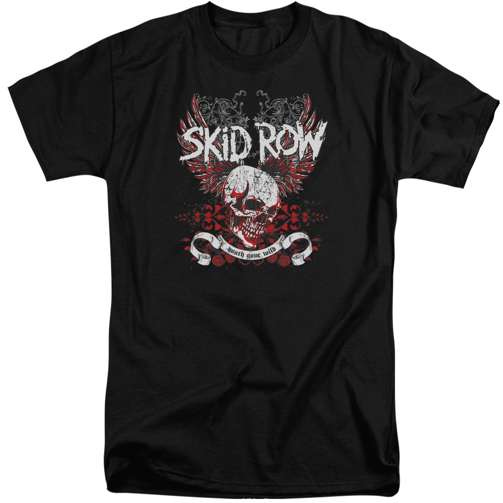 Skid Row Winged Skull Adult Tall T-Shirt 18/1 T-Shirt Black - image 1 of 1