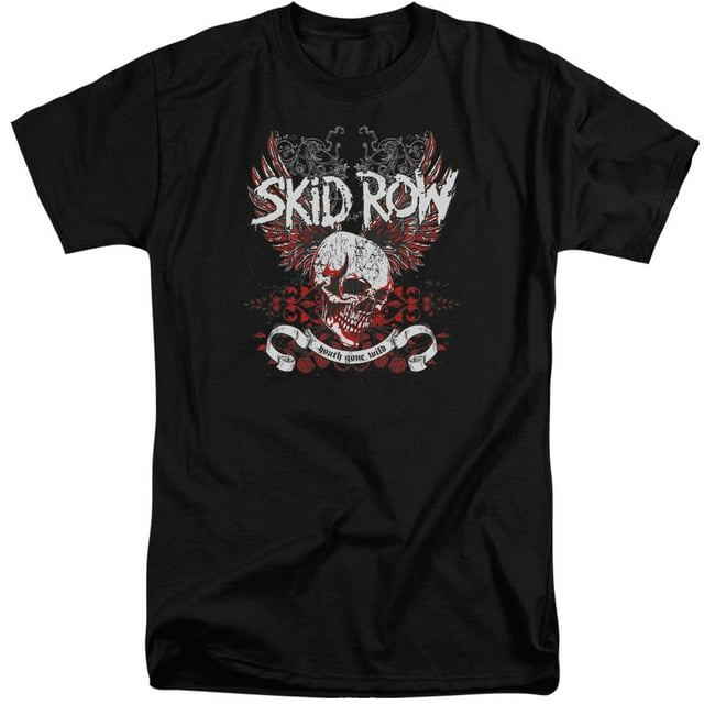 Skid Row Winged Skull Adult Tall T-Shirt 18/1 T-Shirt Black