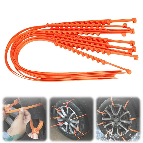 Skid Snow Tire Chains, 2026 New Portable Emergency Non-Slip Plastic Cable Ties, Snow Tire Chains for Pickup Trucks and SUVs, Snow Chains for Muddy Roads and Winter Driving