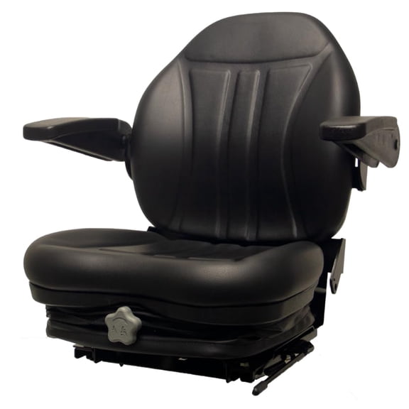 Skid Steer Seat Replacement with Suspension & Armrests; Compatible with Bobcat T200G, T200H, T250, T250G, T250H, T300, T300ACS, T300G, T300H, T300K, T320, T320H, T630, T650, T870; SU-360000BK-BC4